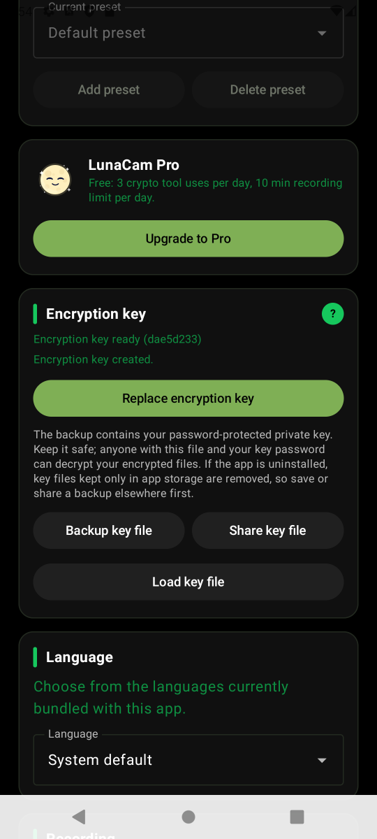 Create Key and Password - tutorial step 3