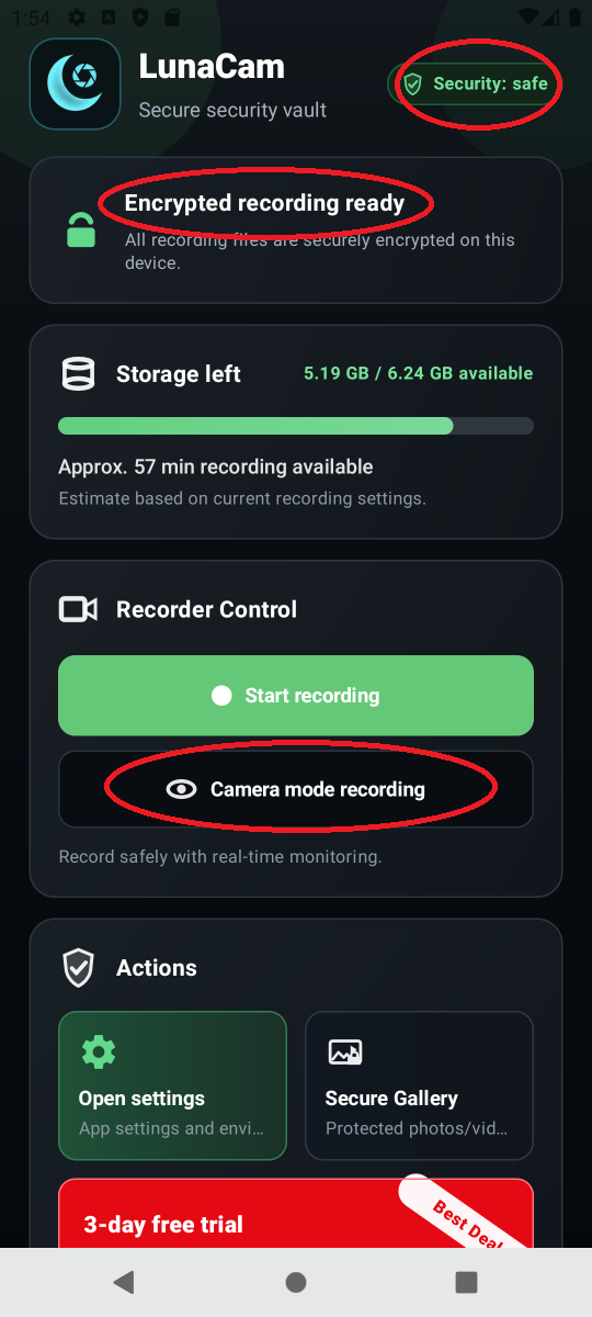 Encrypted Video Recording - tutorial step 1