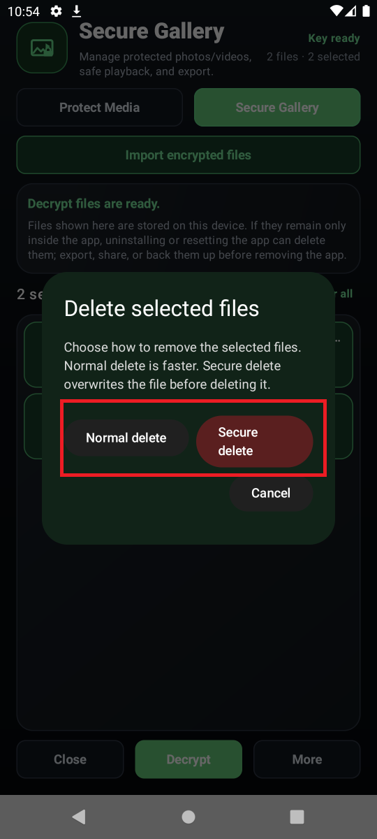 ファイルのエクスポート、共有、安全削除 - tutorial step 2